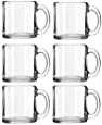 Libbey Crystal Coffee Mug Warm Beverage Mugs Set of (13 oz) (6)