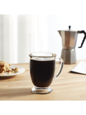 Libbey Kona Glass Coffee Mugs, Set of 6